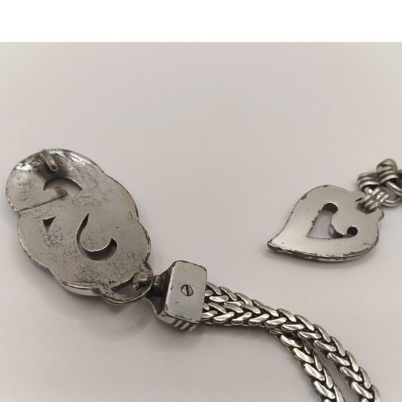 Brighton vintage silver-tone metal chain-link belt 32" extends to 36" - Picture 6 of 11